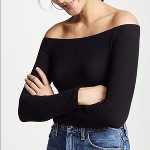 Z Supply New Ribbed Off The Shoulder Long Sleeve Clay Tee Shirt Size S